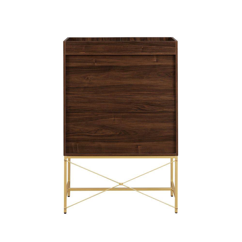 Dark Walnut Tall Accent Cabinet with Adjustable Shelving