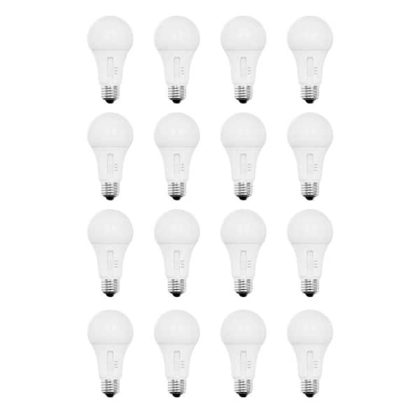60-Watt Equivalent A19 Non-Dimmable 90 CRI E26 LED Light Bulb with Selectable White 2700K/3000K/5000K (16-Pack)