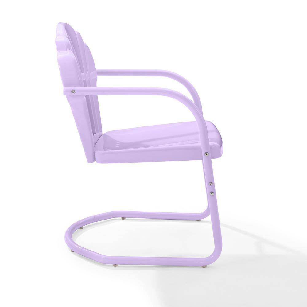 Lavender Retro Scalloped Steel Outdoor Chair Set