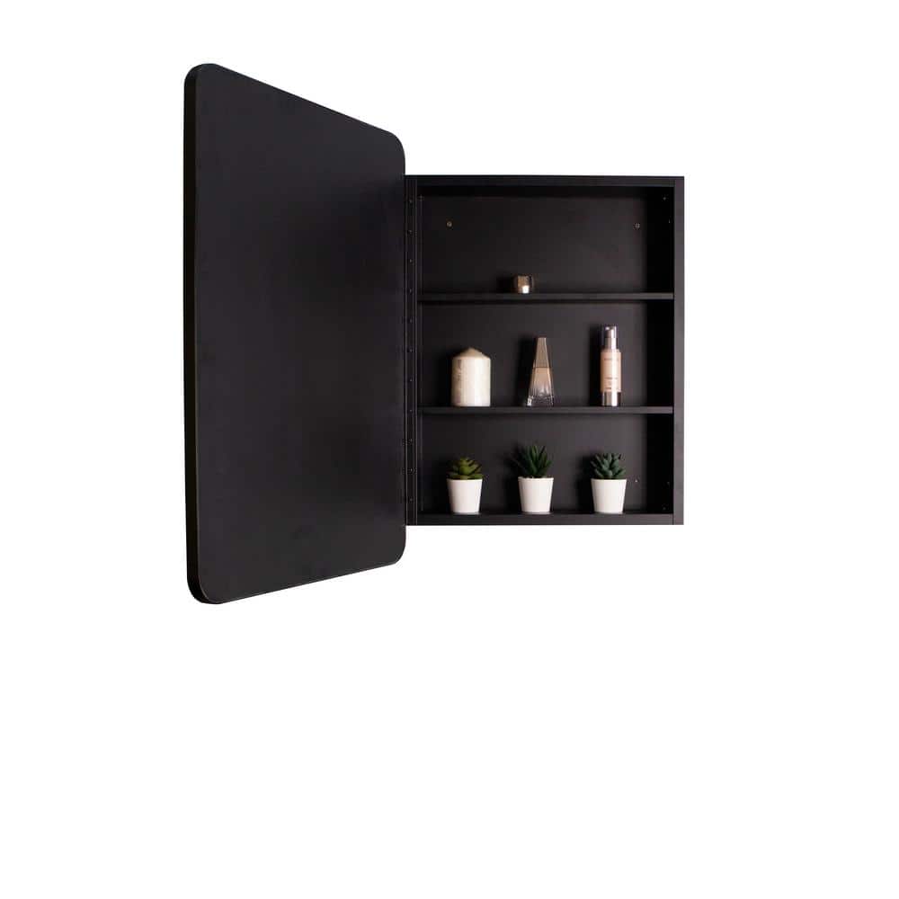 20 in. W x 28 in. H Rounded Rectangular Black Iron and Aluminum 