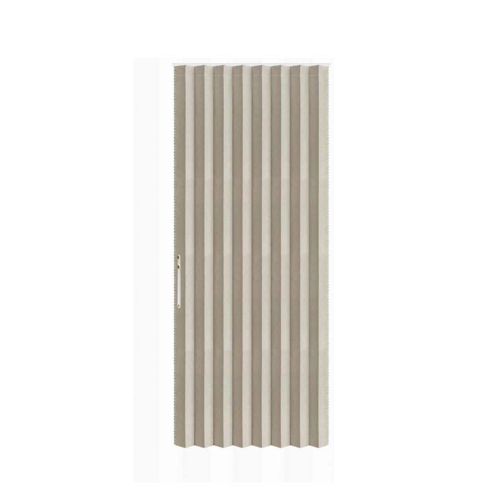 43 in. x 79 in. Blackout Fabric Sliding Door Curtains, Cream White Magnetic Accordion Style Door Curtain for Bedroom price history on PriceWatchPro