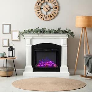 26 in. Recessed Electric Fireplace ETL Certificated Fireplace Insert Heater -with Adjustable Flame Brightness in Black