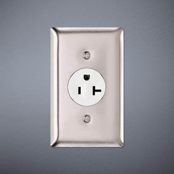 Pass & Seymour 302/304 S/S 1 Gang Single Outlet Wall Plate, Stainless Steel (1-Pack)