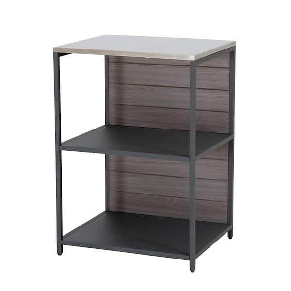 Sunjoy Stainless Steel 25 in. W x 21 in. D x 36.02 in. H 3-Tier Open Storage Shelf Organizer for Outdoor and Indoor Kitchen
