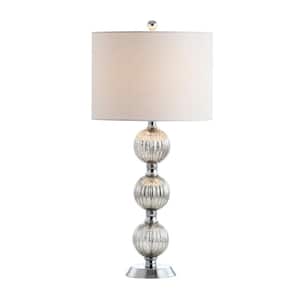 Rita 30.5 in. Silvered Orbs Glass/Metal LED Table Lamp, Chrome