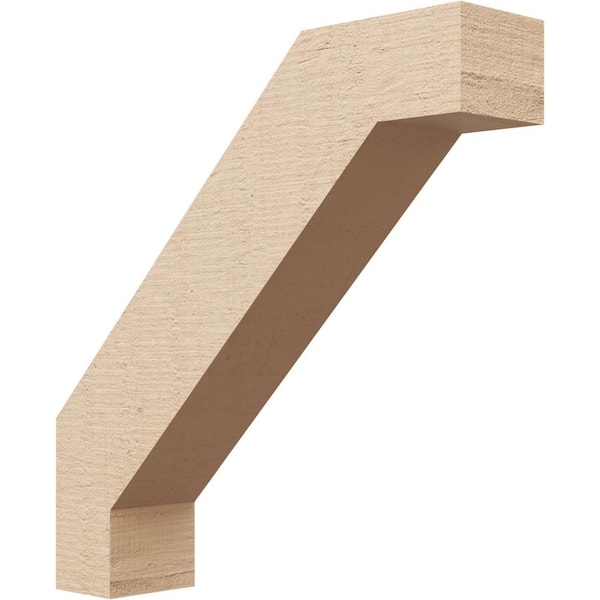 Ekena Millwork 3 in. x 14 in. x 14 in. Burlington Rough Cedar Woodgrain Timberthane Polyurethane Knee Brace, Primed