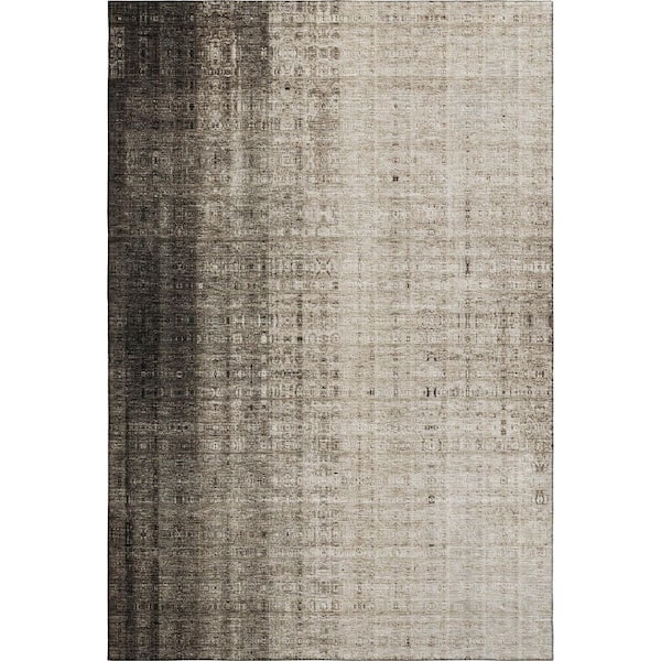 Mayfield Premium Machine Washable Abstract AMF2240 Brown 5 ft. x 7 ft. 6 in. Area Rug