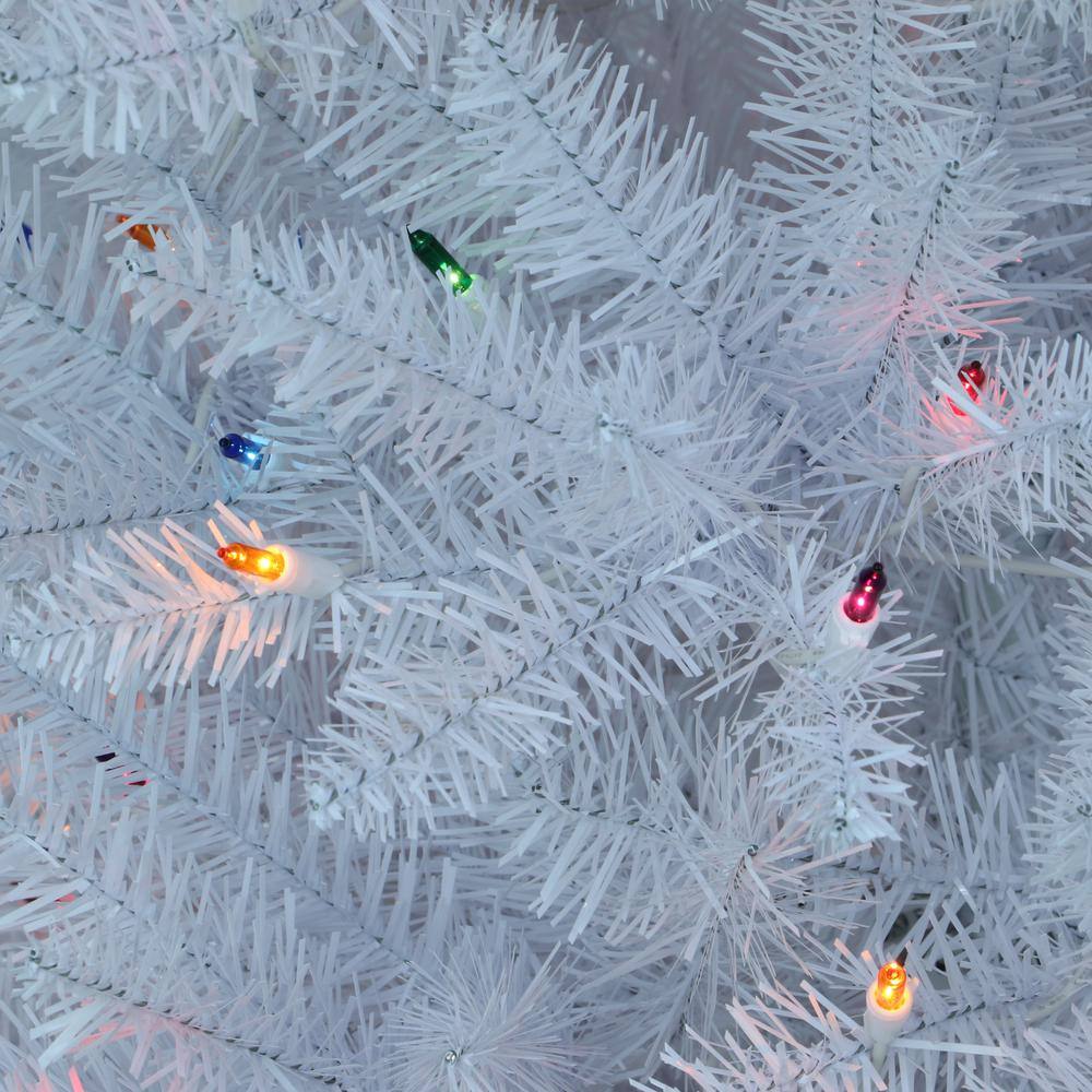 6.5' White Fir Artificial Christmas Tree with Multi-Color Lights