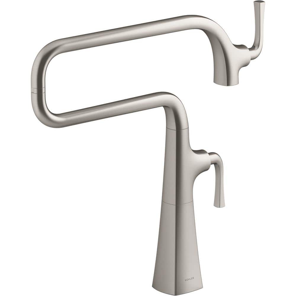 KOHLER Graze Deck Mount Pot Filler Kitchen Faucet in Vibrant Stainless