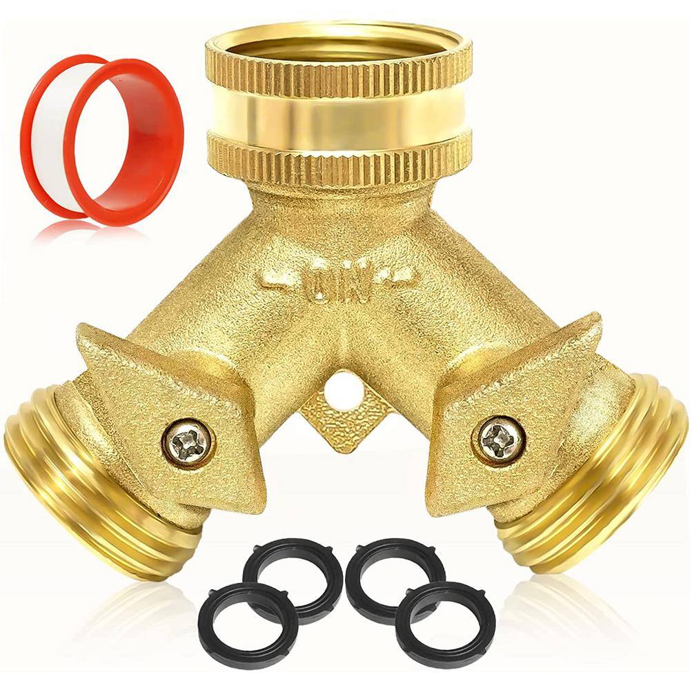 Garden Hose Diverter 2Way Heavy Duty Solid Brass 3/4" Hose Adapter