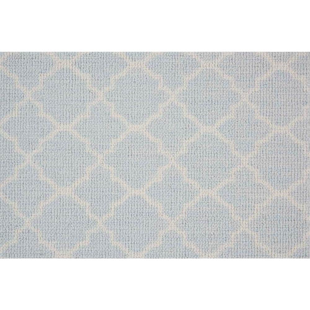 Natural Harmony Verandah Soft Blue 13.2 ft. 36 oz. Polyester
