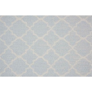 Verandah - Soft Blue - 13.2 ft. 36 oz. Polyester Pattern Installed Carpet