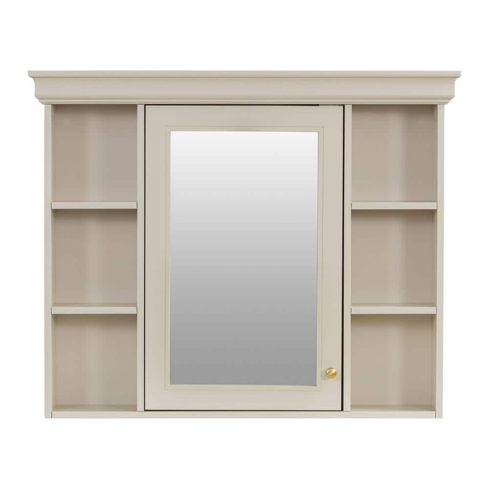 35.5 in. W x 28.74 in. H Rectangular MDF Medicine Cabinet with Mirror and O