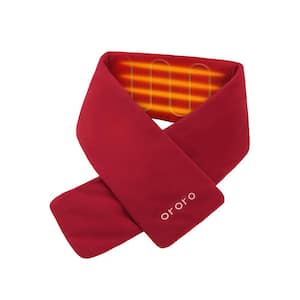 Unisex Red Heated Scarf with Lithium-Ion Battery and Charger (1-Pack)