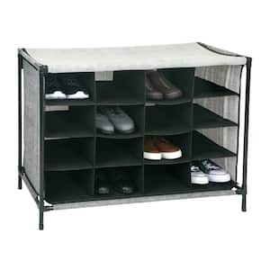 14 in. x 33 in. x 24 in. 16 Compartment Black Shoe Cubby
