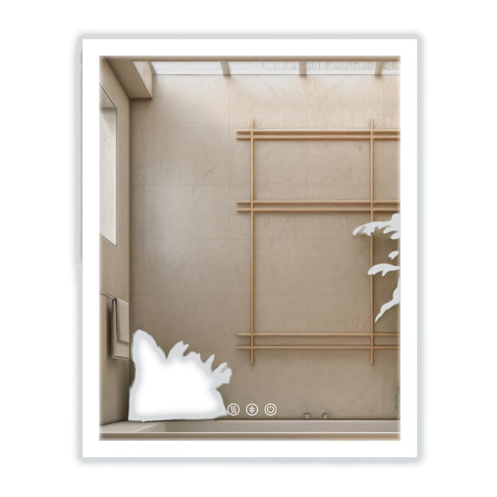 W36THR 28 in. W x 36 in. H Rectangular Frameless Led Mirror-Dimmable Wall B