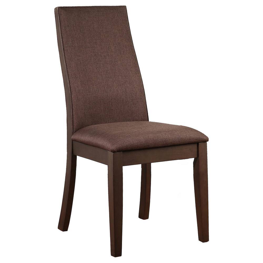 Rich Cocoa Brown Upholstered Transitional Side Chair Set