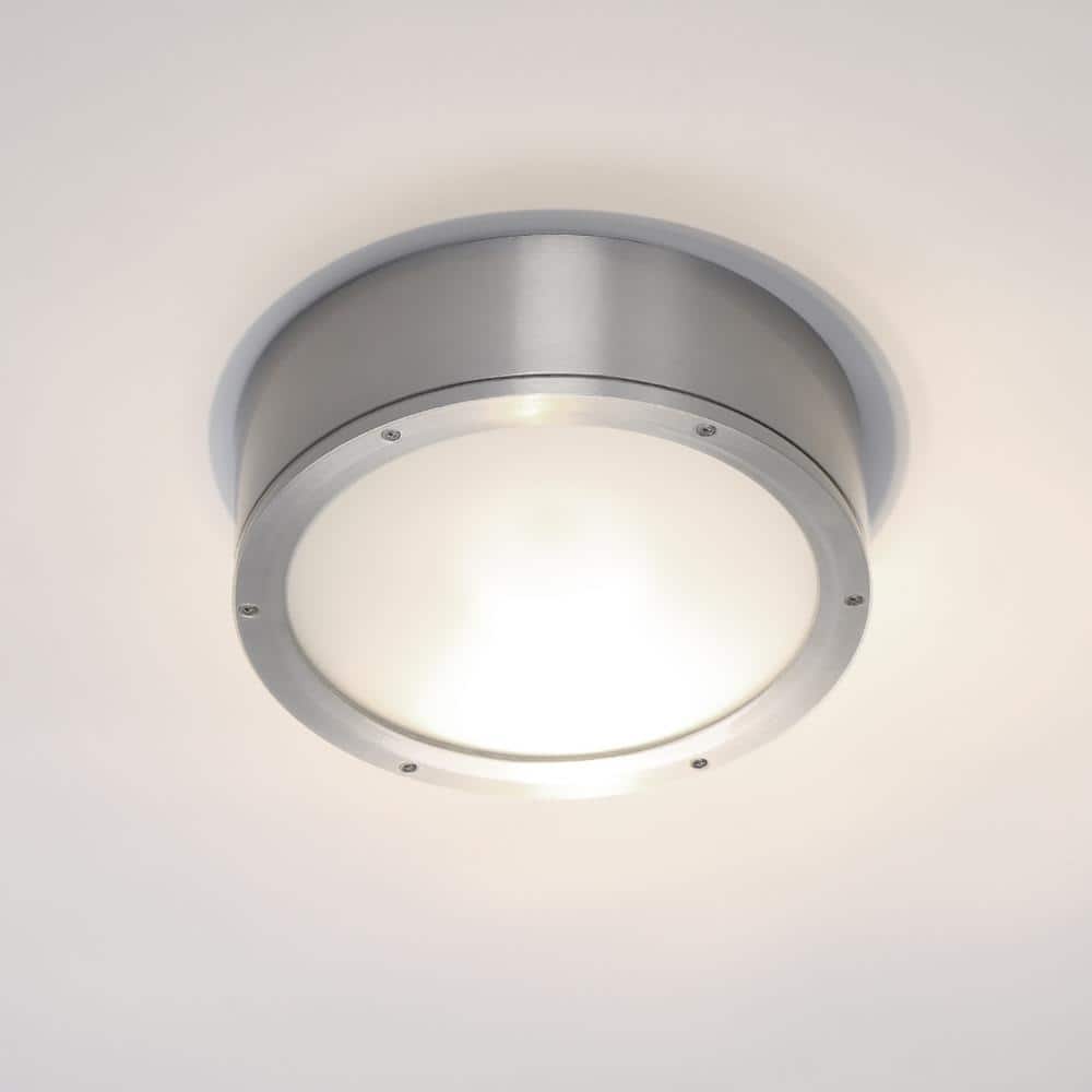 Brushed Aluminum 12" LED Indoor/Outdoor Flush Mount Light