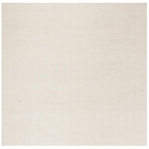Natura Ivory 4 ft. x 4 ft. Striped Solid Color Gradient Square Area Rug
