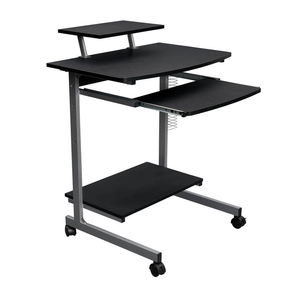 18D x 24W x 22-30H Silhouette Student Desk with Hard Plastic Top - Cherry Top/Black Frame