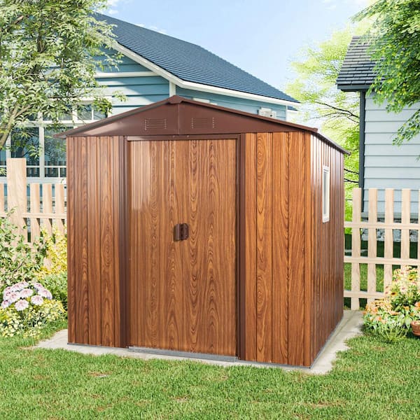 IMAGACFUN Outdoor Storage Shed 6 ft. W x 6 ft. D Metal Shed with