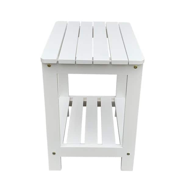 White wooden deals outdoor side table