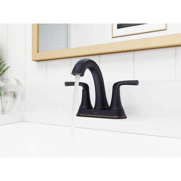 Ladera 4 in. Centerset Double Handle Bathroom Faucet in Tuscan Bronze (2-Pack)