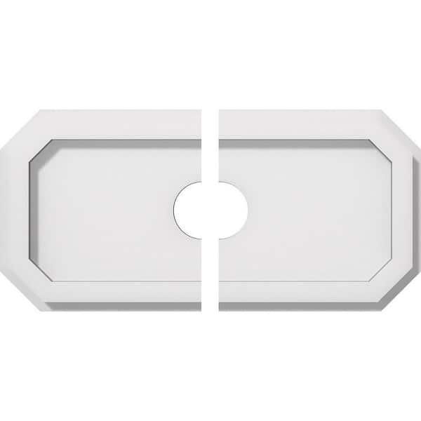 Ekena Millwork 14 in. x 7 in. x 1 in. Emerald Architectural Grade PVC Contemporary Ceiling Medallion (2-Piece)
