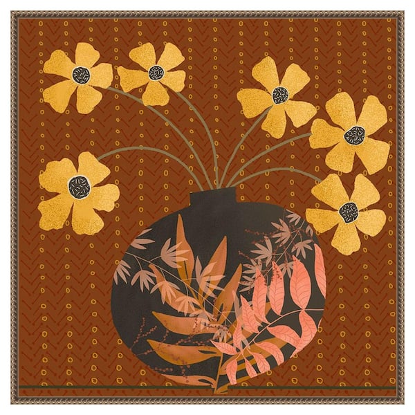 Amanti Art Autumn Flower Vase I by Regina Moore 1-Piece Floater Frame Canvas Giclee Home Art Print 30 in. x 30 in.