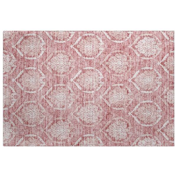 Dream Shag Premium Machine Washable Abstract ADS810 Pink 3 ft. x 4 ft. Area Rug