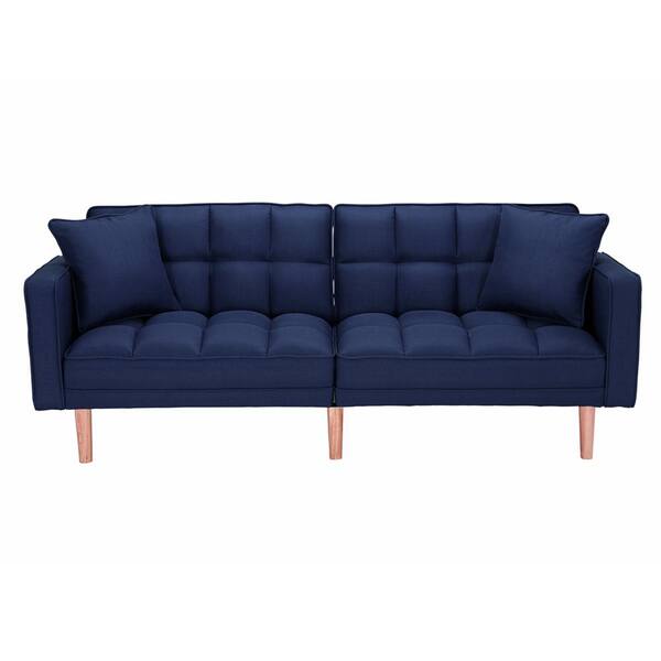 75 In W Navy Blue Polyester Twin Size 2 Seats Futon Sofa Bed Sleeper With Pillows Gz W223s00030 2 Seats Futon Sofa Bed Sleeper, Twin Size Sofa Bed Toronto