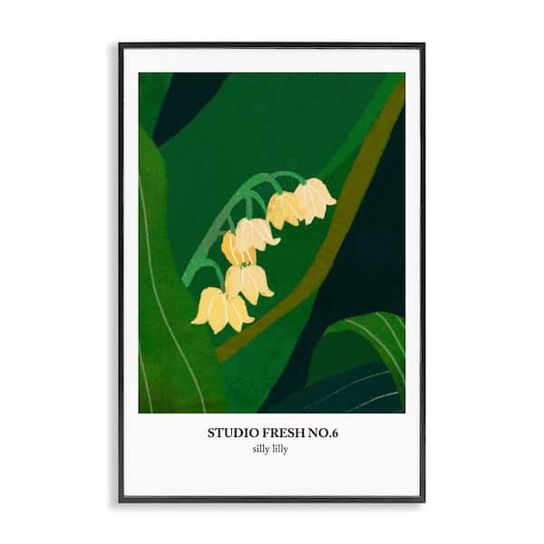 Stupell Industries Silly Lily Studio Poster by Incado Black Framed Nature Giclee Art Print 30 in. x 20 in.