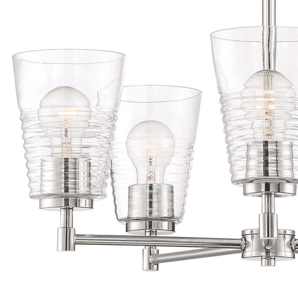 Ingo Urban Chic Polished Nickel 5-Light Chandelier with Clear Glass