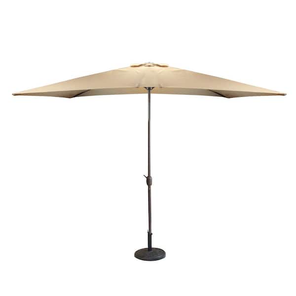 Northlight 8.5 ft. Outdoor Market Patio Umbrella with Hand Crank in Dark Beige