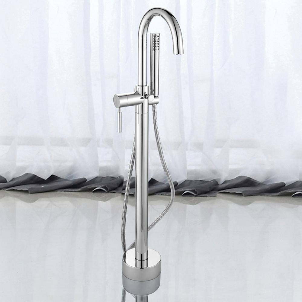 Athena Chrome Freestanding Roman Tub Faucet with Hand Shower
