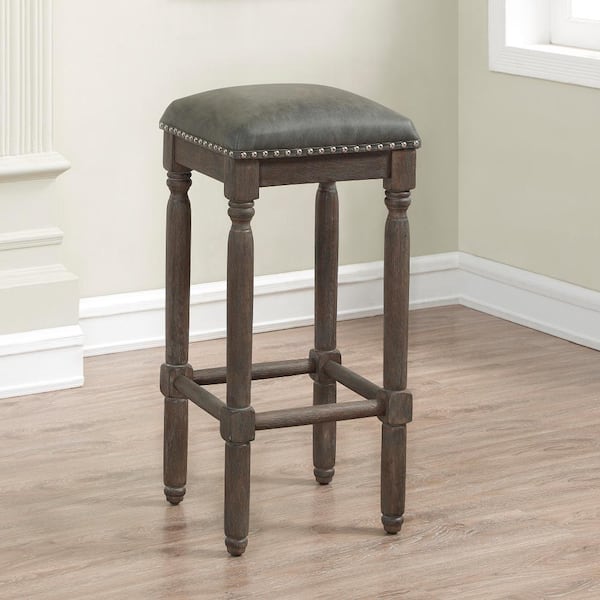 Bronson 26 in. Driftwood Armless Bar Stool