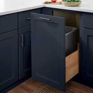 Avondale 18 in. W x 24 in. D x 34.5 in. H Ready to Assemble Plywood Shaker Trash Can Kitchen Cabinet in Ink Blue