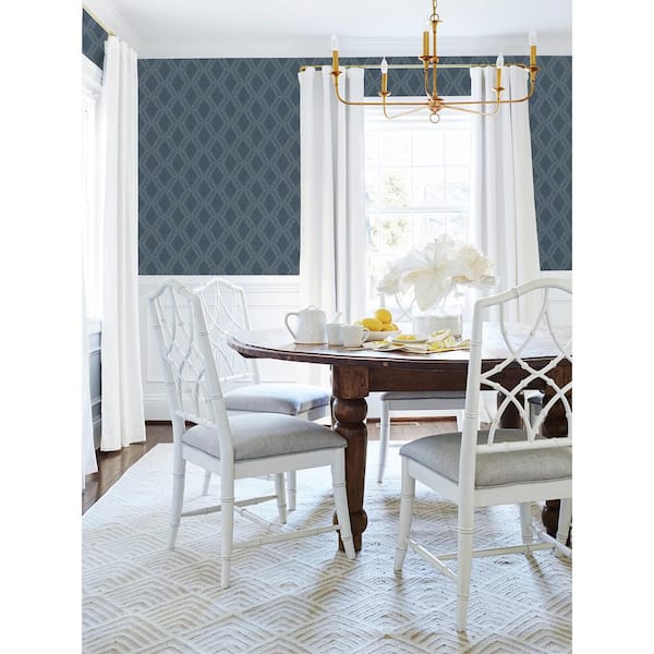 Mersenne Indigo Geometric Vinyl Wallpaper Roll