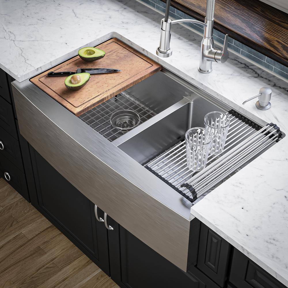 Elite 36'' Double Bowl Stainless Steel Farmhouse Sink