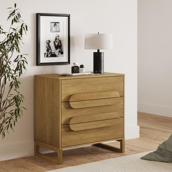 Nathan James Novi Light Brown 3 Drawer 31.5 in. Wood Dresser Organic Modern for Bedroom with Integrated Handles 71250 - The Home Depot Nathan James Novi Light Brown 3 Drawer 31.5 in. Wood Dresser Organic Modern for Bedroom with Integrated Handles 71250 - The Home Depot