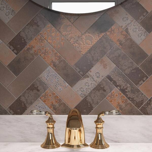 Tempo Mud Brown Subway 2.6 in. x 7.9 in. Matte Porcelain Floor and Wall Tile (7.54 sq. ft./Case)