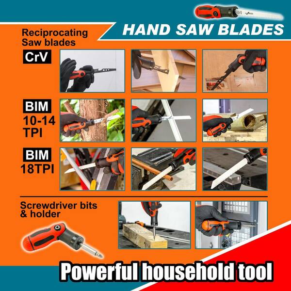 17 in. 1 Versatile Hand Saw Kit 6 in. Multi Blades Set with