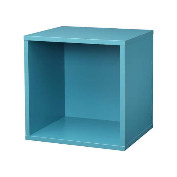 Dolle CLIC 14.8 in. x 14.8 in. x 12.8 in. Turquoise MDF Floating Decorative Wall Shelf with Brackets