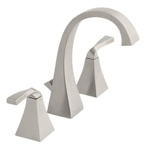 Leary Curve 8 in. Widespread 2-Handle High-Arc Bathroom Faucet in Brushed Nickel