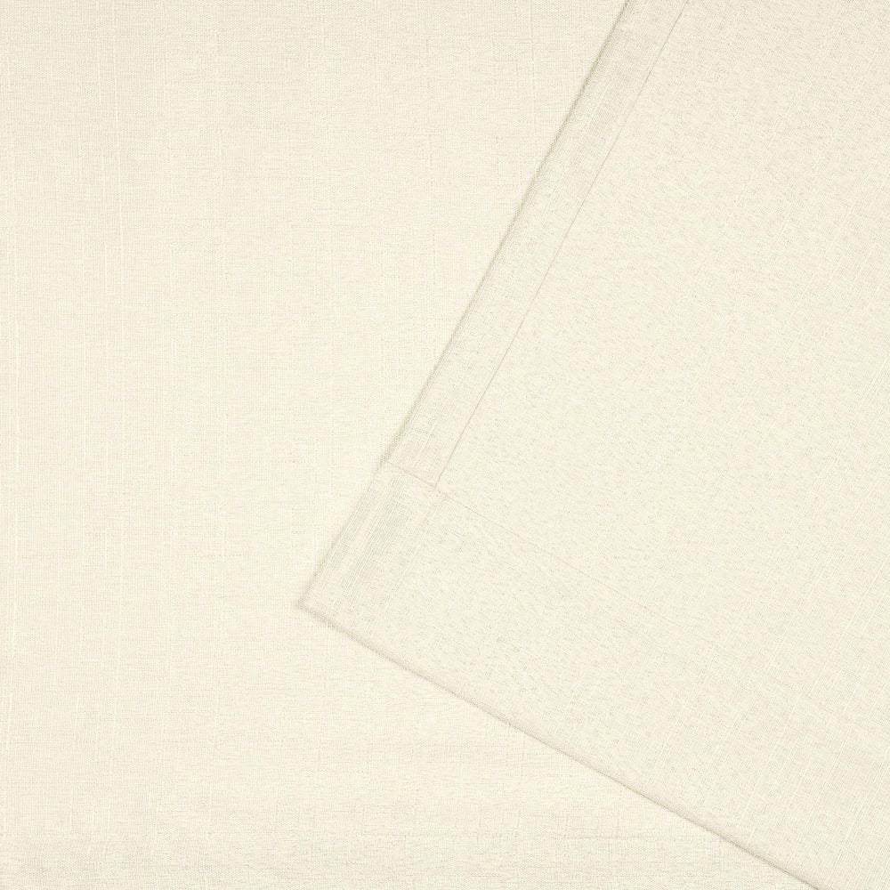 Ivory Light-Filtering Linen Grommet Curtain Panels, 54"x96"