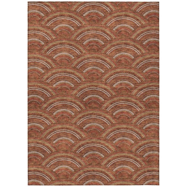 Addison Rugs Chantille Machine Washable Indoor/Outdoor Abstract ACN984 Paprika 2 ft. 6 in. x 3 ft. 10 in. Area Rug