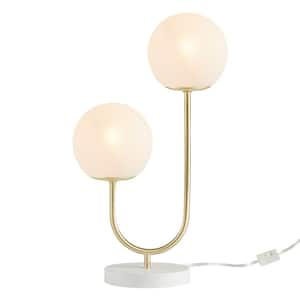 2-Light Globe Metal Base Table Lamp