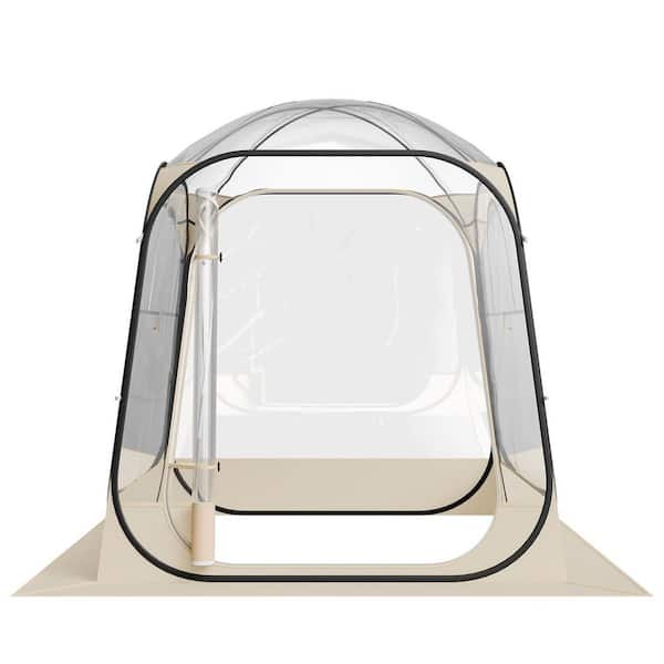 Pop up Sports Tent, 63x63 in. Clear Bubble Tent for 2-4 People, Waterproof Pod with Floor Mat & Top Cover, Garden Igloo