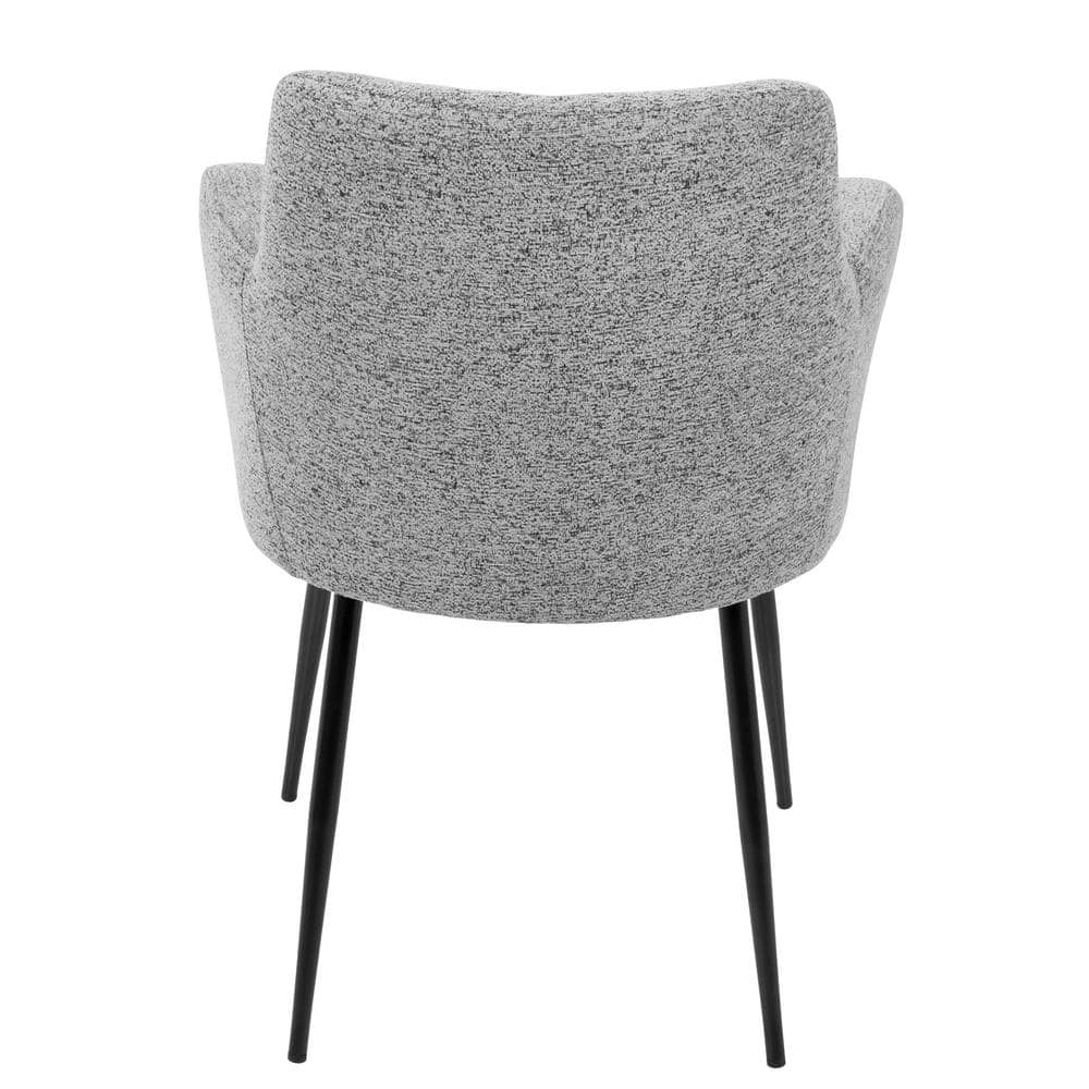 Gray Faux Leather Upholstered Arm Chair with Wood and Metal Frame