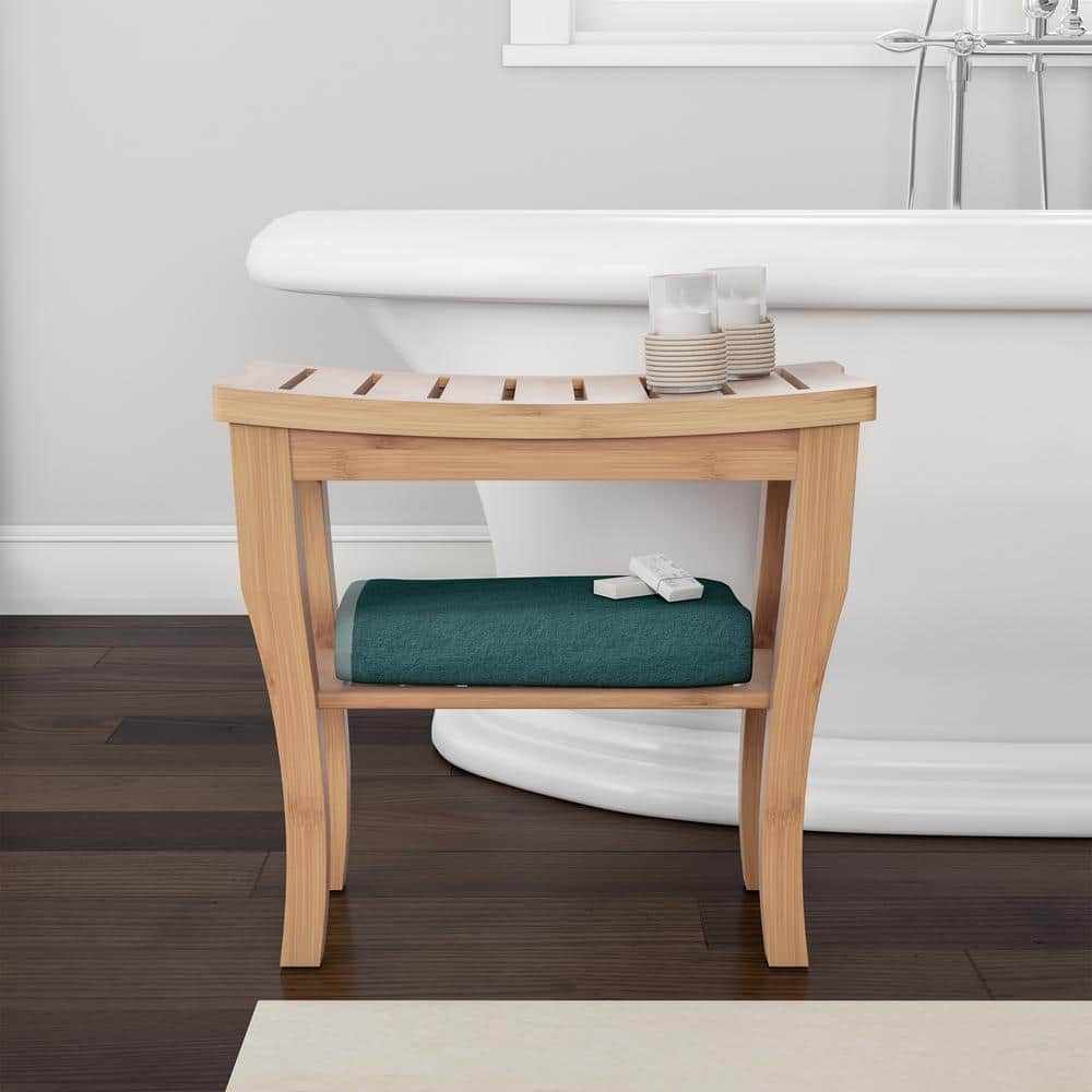 10 in. W x 19 in. L x 17.6 in. H Bamboo Shower Bench with Shelf price history on PriceWatchPro